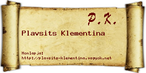 Plavsits Klementina névjegykártya